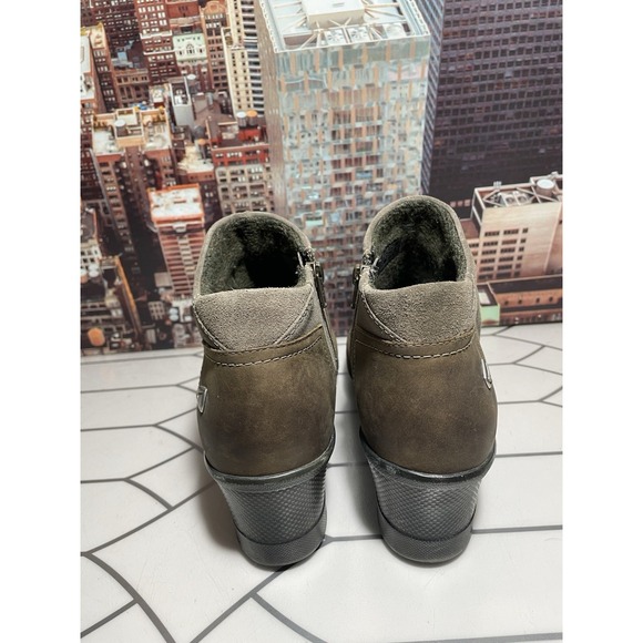 Keen Leather Booties Wedge Heel Chukka Boots Taupe Brindle Size 10  Brown Lined - Picture 7 of 12